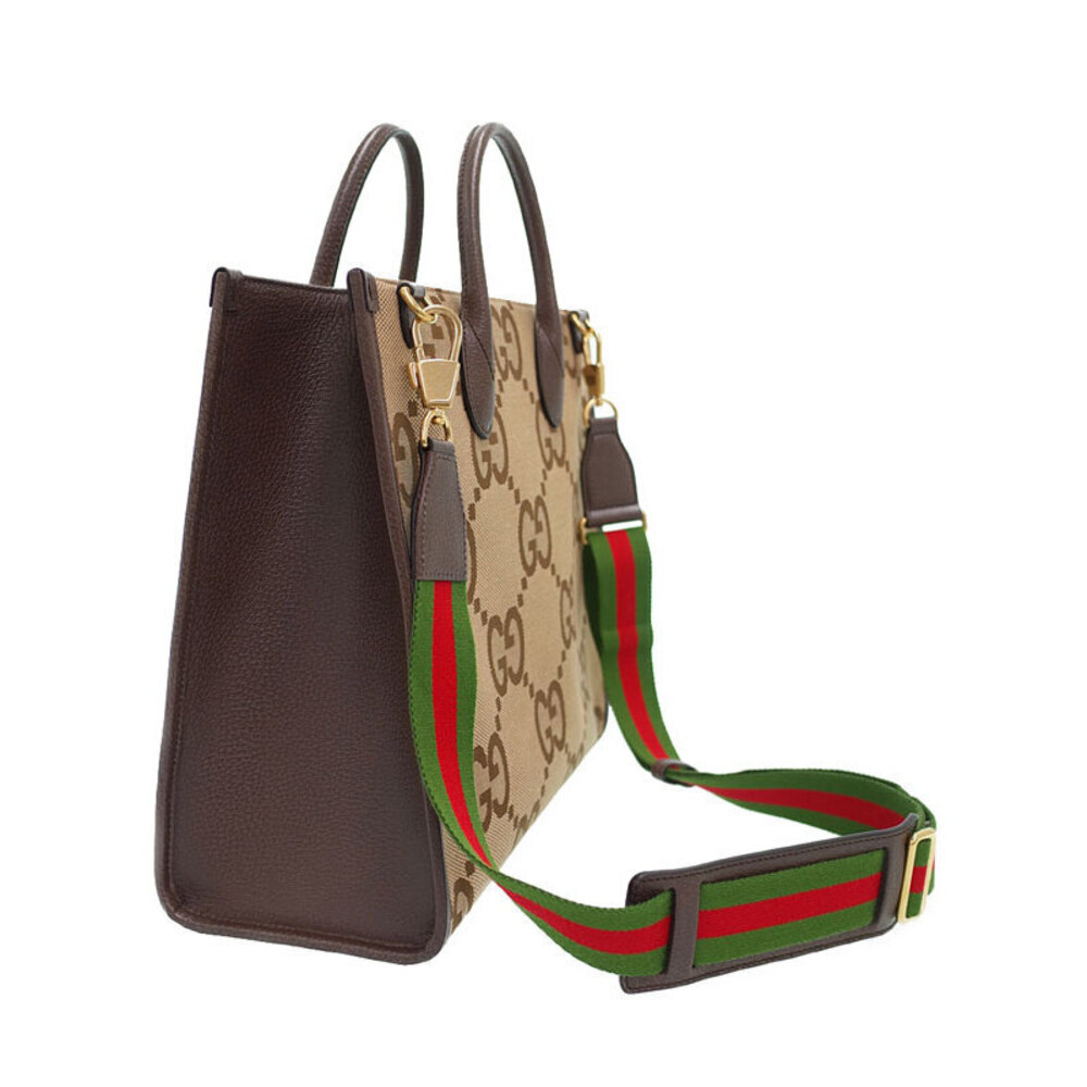 Gucci GG Tote Web Jumbo Crossbody Brown Stripe Bag